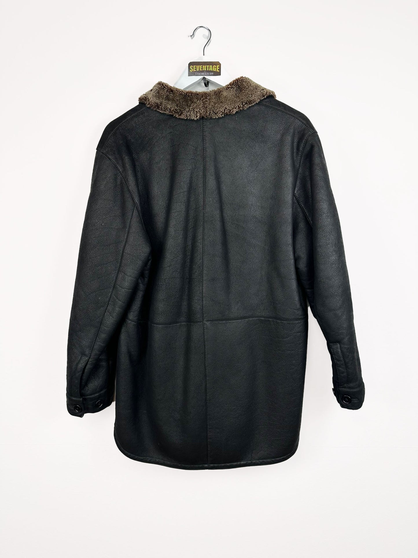 Montone in pelle nero - M