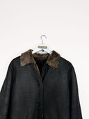 Montone in pelle nero - M