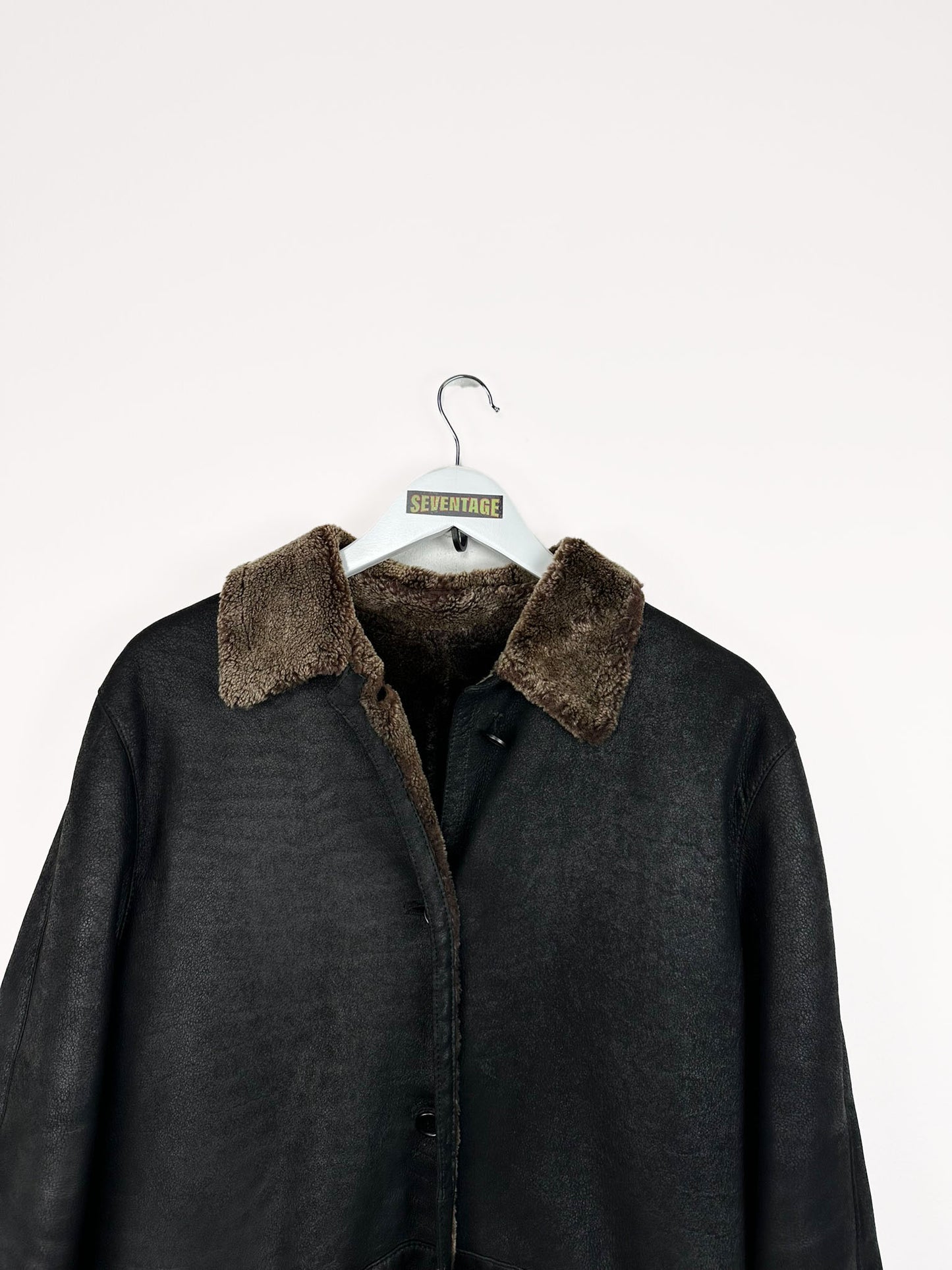 Montone in pelle nero - M