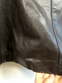 Trench lungo in pelle marrone 90s - L