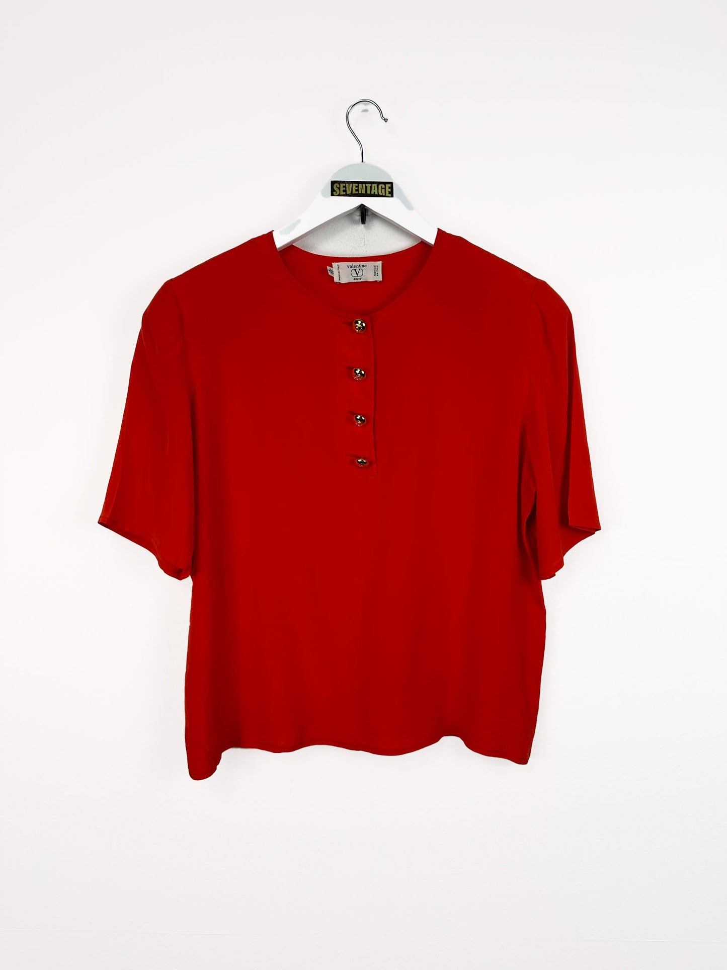 Camicia blusa Valentino rossa 90s - M