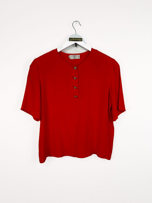 Camicia blusa Valentino rossa 90s - M