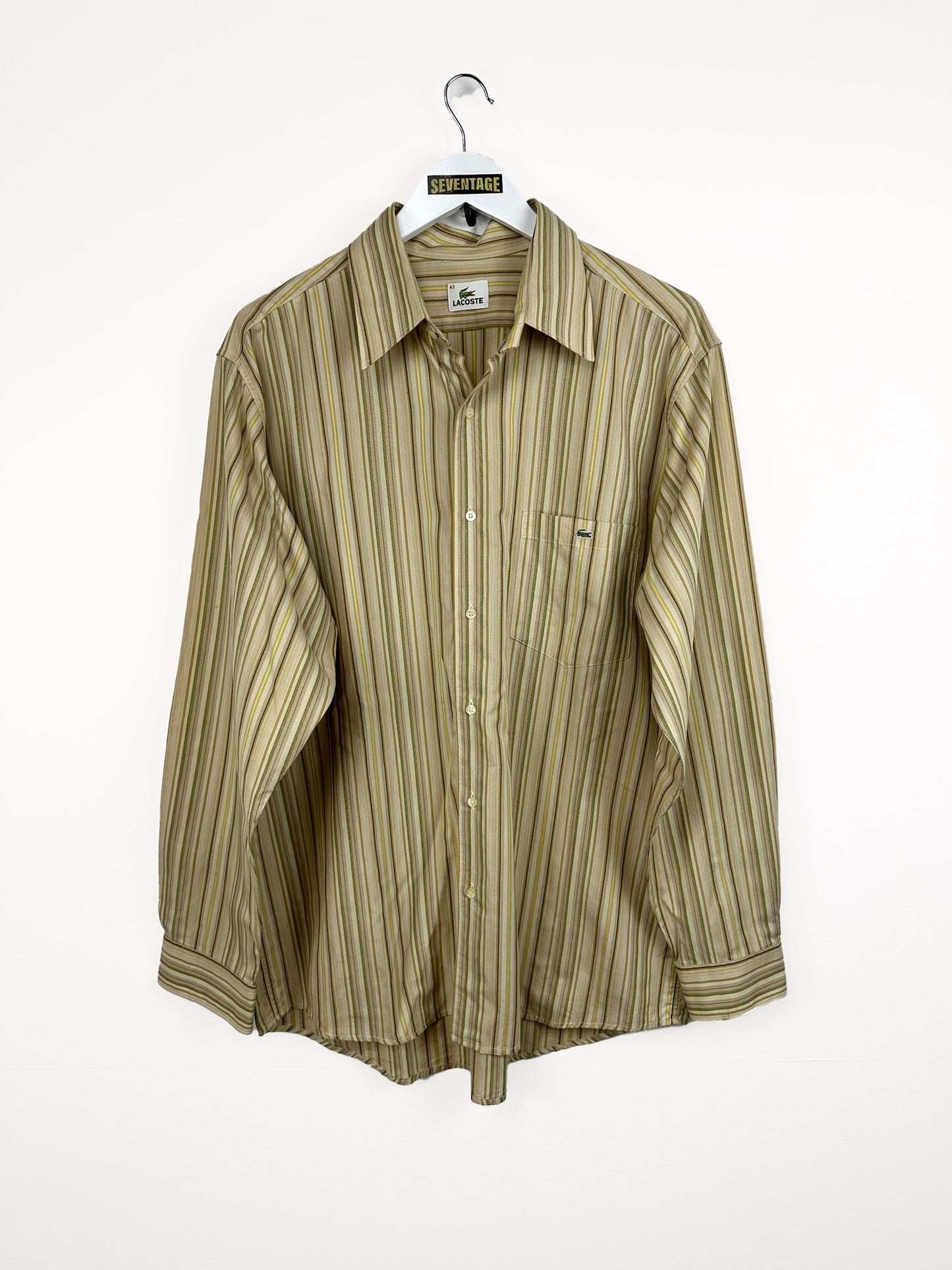 Camicia Lacoste beige a righe - XL