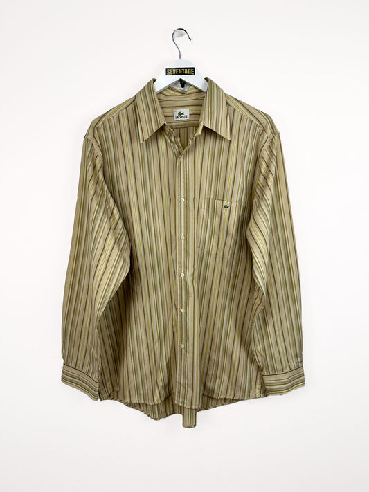 Camicia Lacoste beige a righe - XL