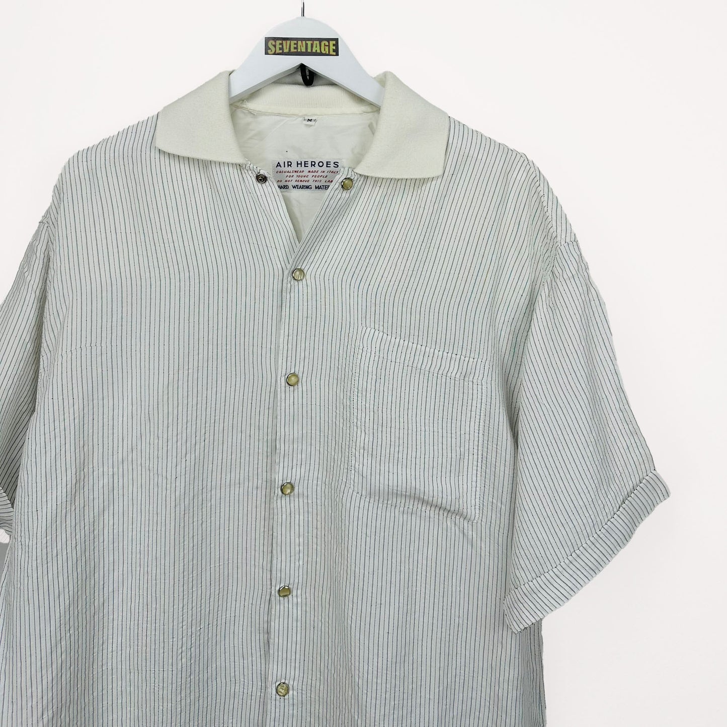 Camicia bianca a righe vintage - M