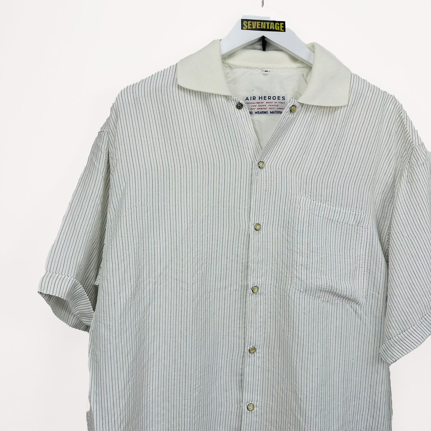 Camicia bianca a righe vintage - M