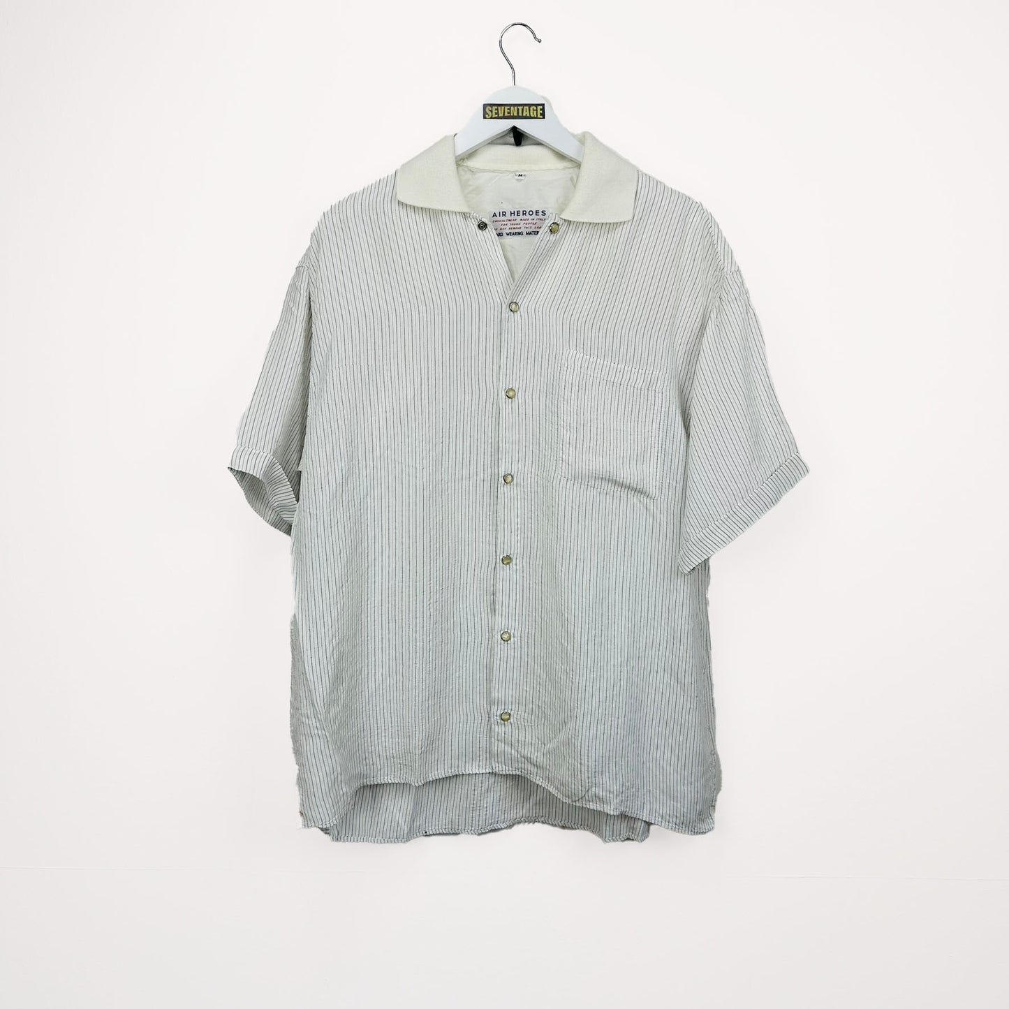 Camicia bianca a righe vintage - M