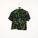 Camicia  vintage nera floreale donna - S