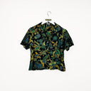 Camicia  vintage nera floreale donna - S