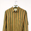 Camicia verde a righe over in viscosa - S