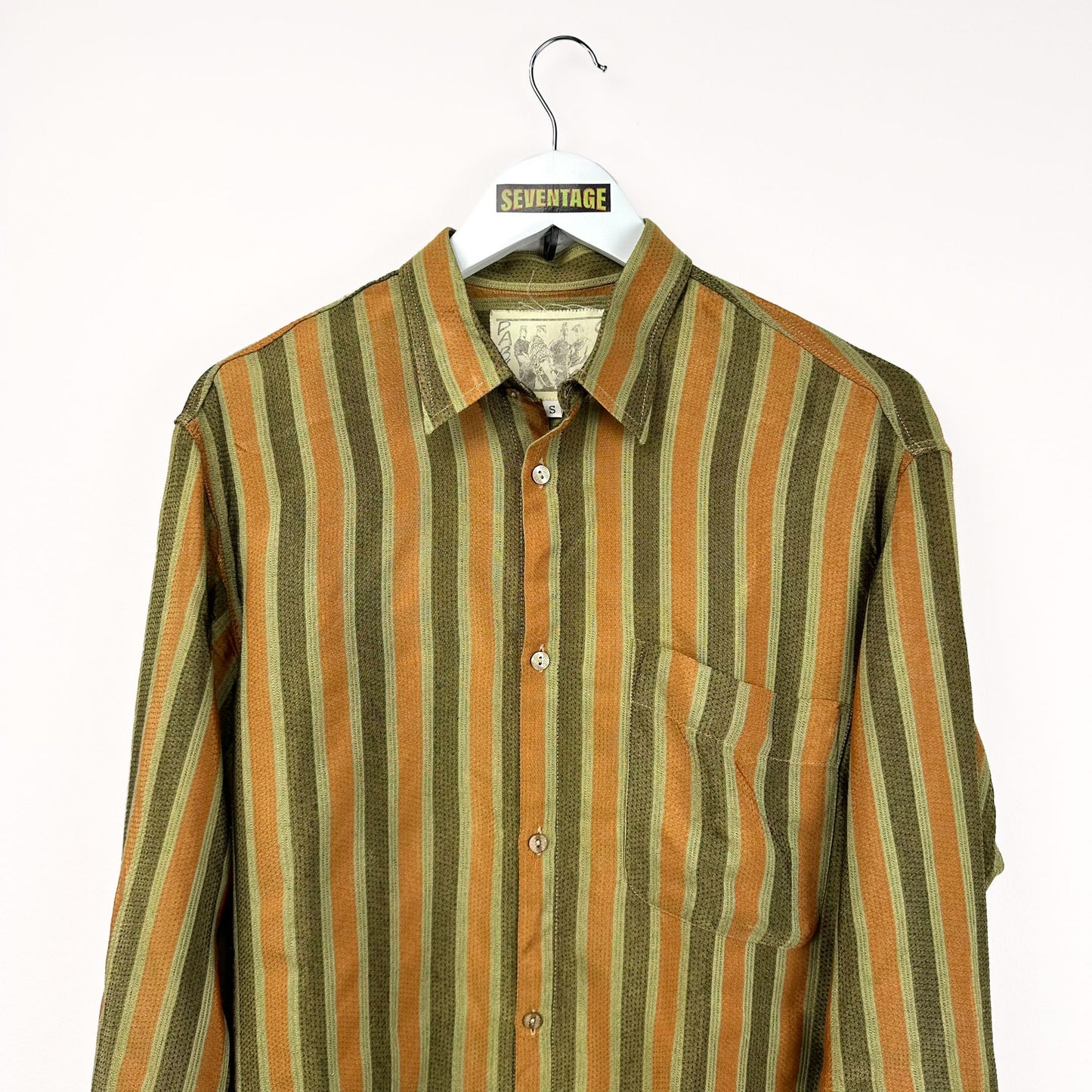 Camicia verde a righe over in viscosa - S