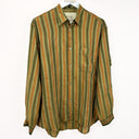 Camicia verde a righe over in viscosa - S