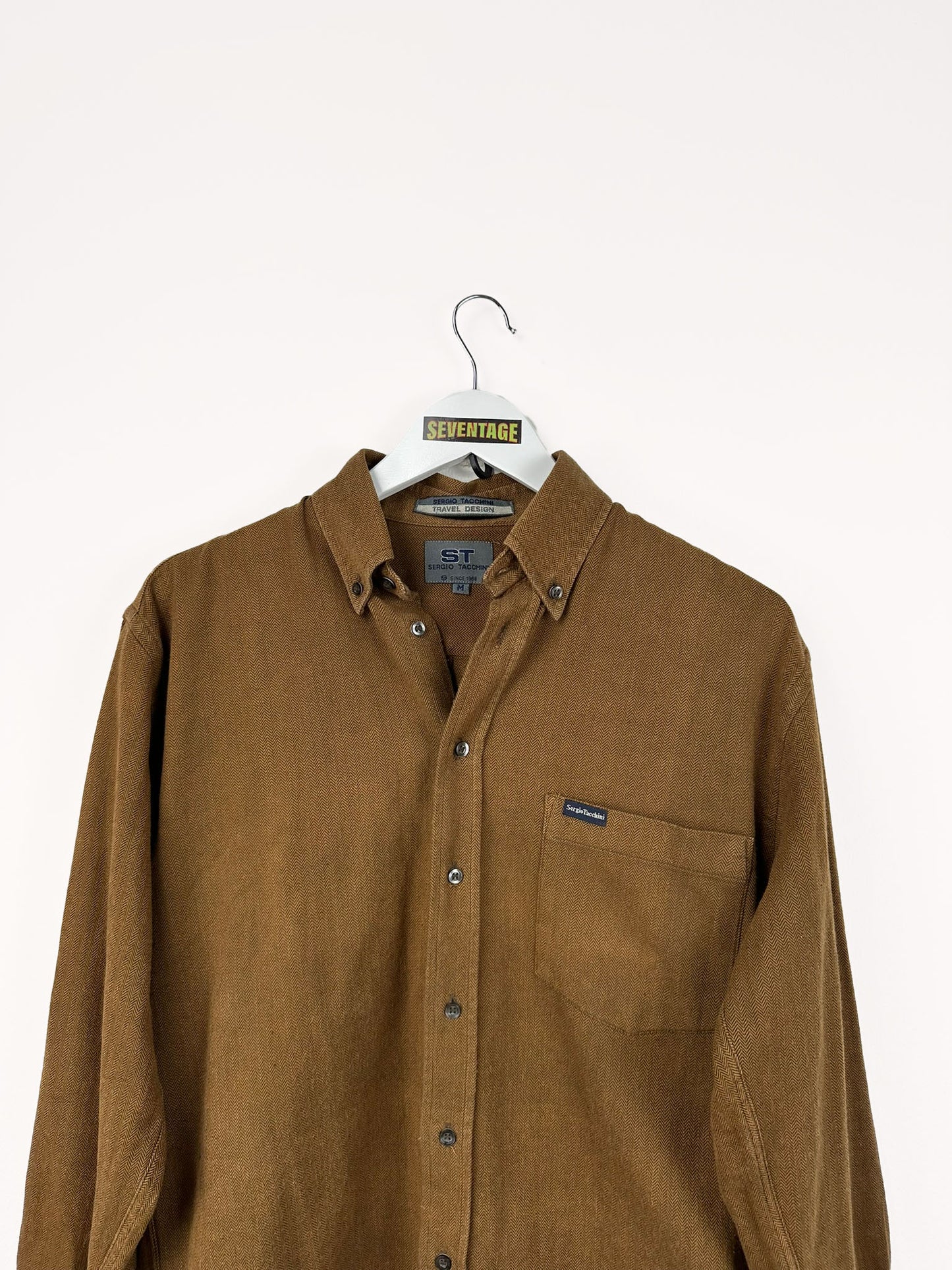 Camicia Sergio Tacchini marrone 90s - M