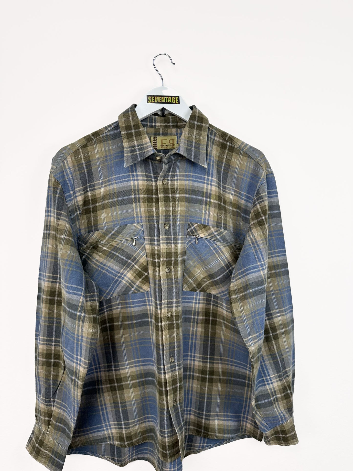 Camicia in flanella verde 90s - L