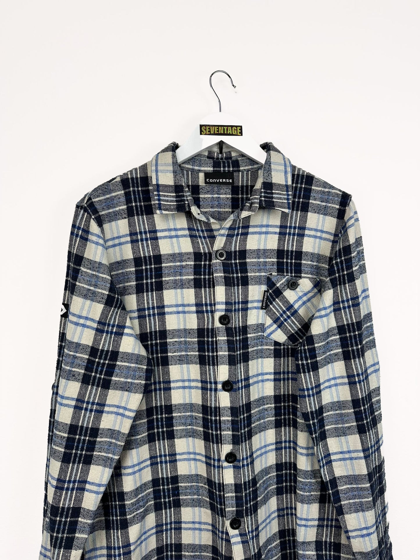 Camicia in flanella Converse blu 90s - L