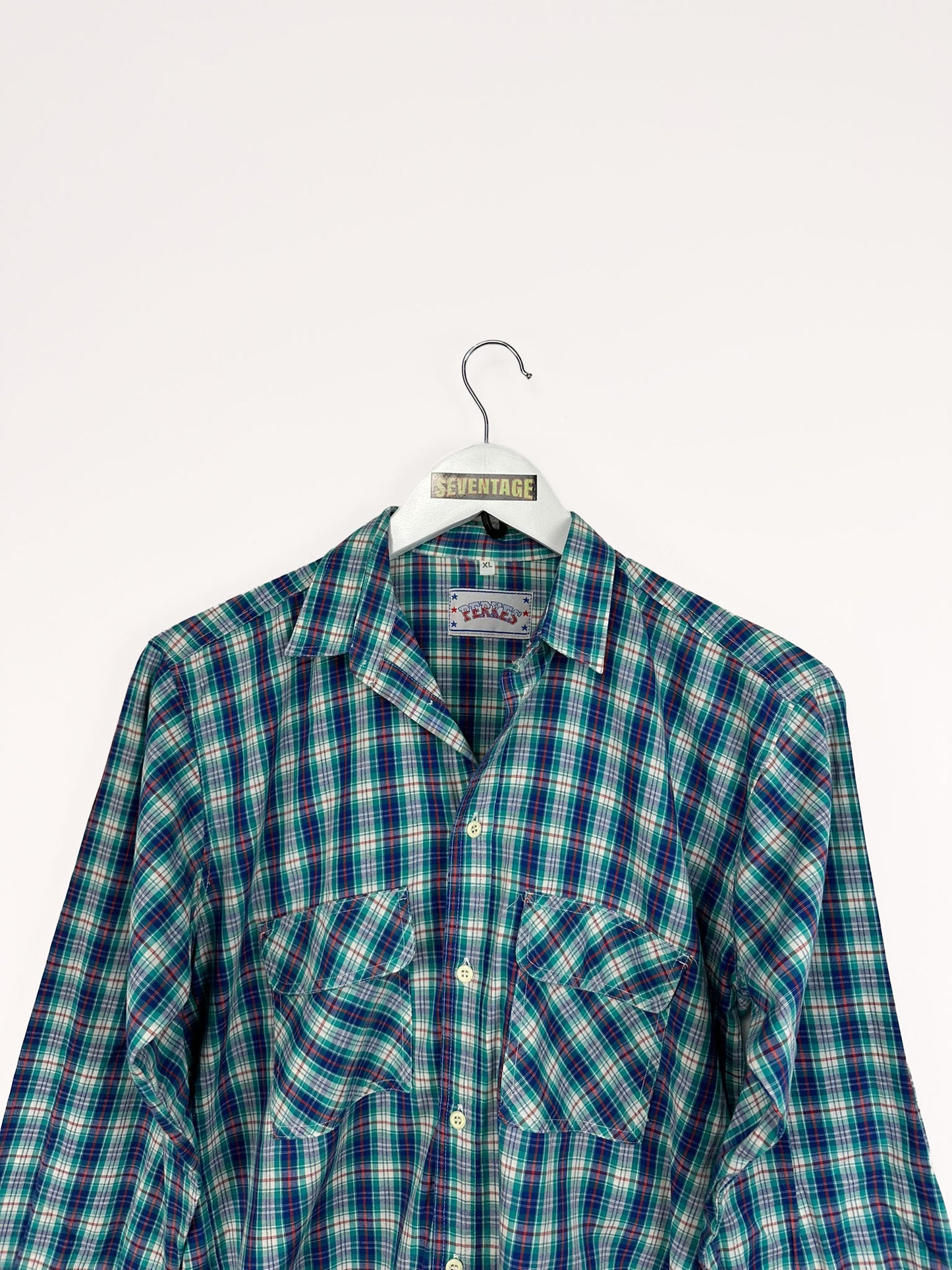 Camicia blu a quadri Perkes 90s - XS