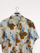 Camicia bianca summer palme - S