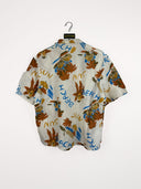 Camicia bianca summer palme - S