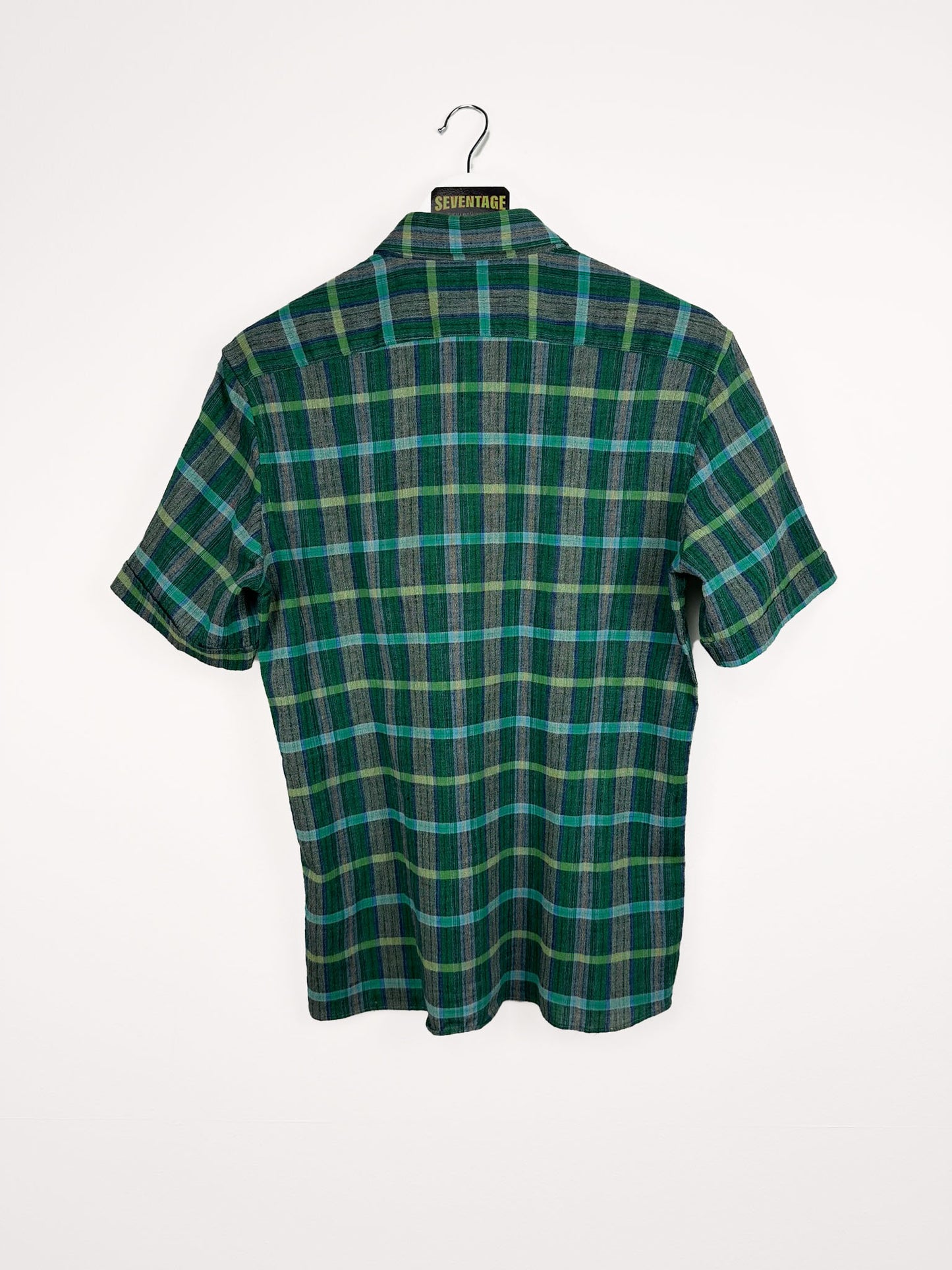 Camicia vintage verde a quadretti - M