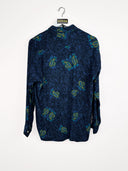 Camicia vintage blu gialla - M