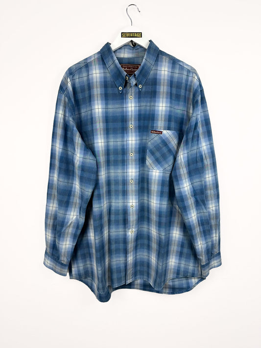 Camicia Marlboro blu a quadri - XXXL