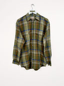 Camicia vintage verde a quadri - M