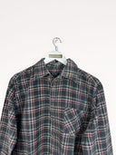 Camicia grigia a quadri in flanella - M