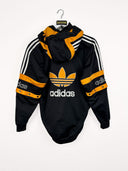 Felpa Adidas nera arancio 90s - L