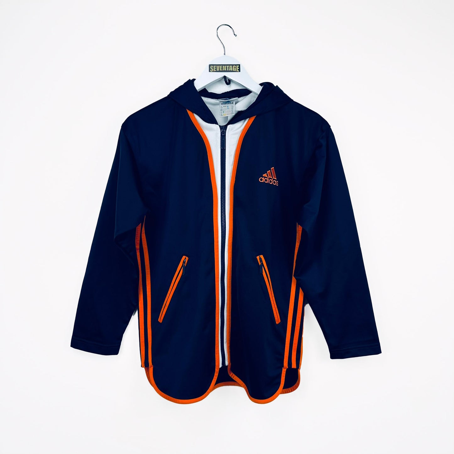 Felpa Adidas blu arancio 90s - M