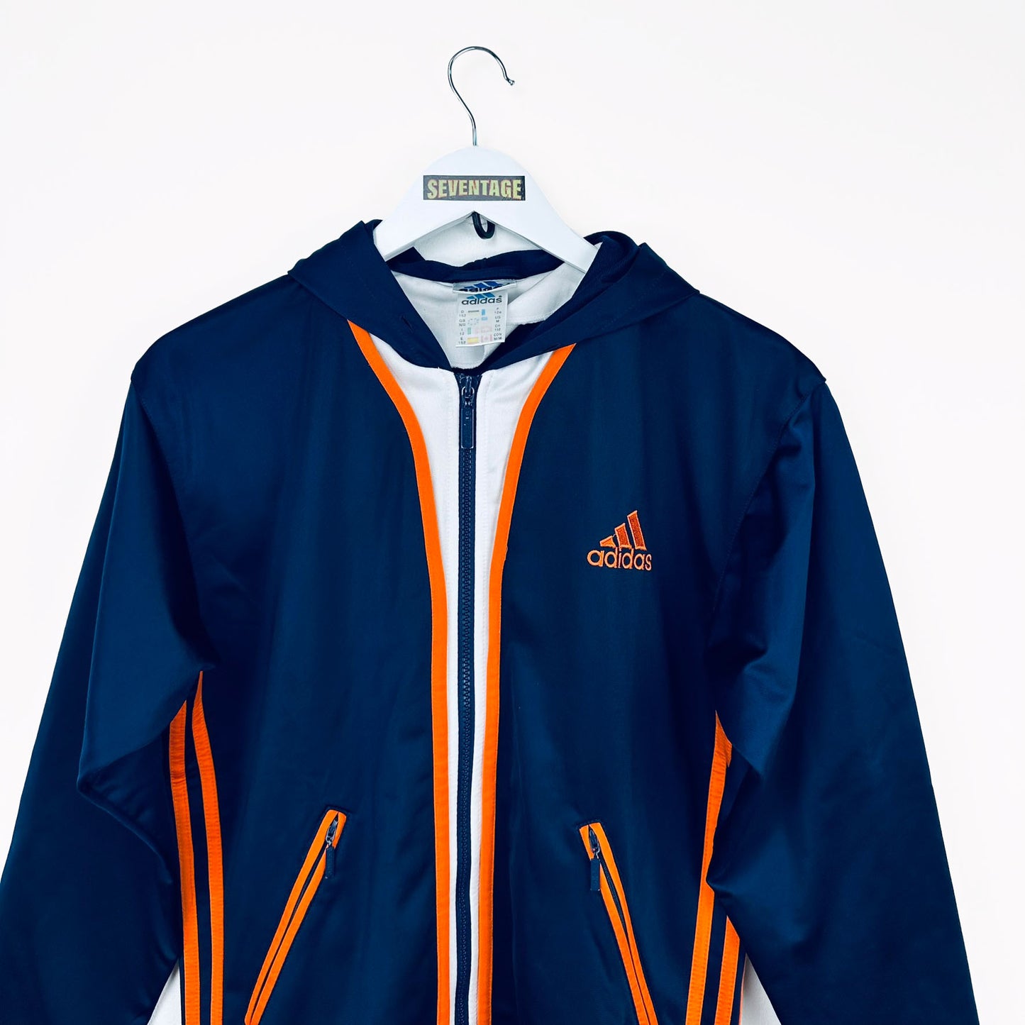 Felpa Adidas blu arancio 90s - M