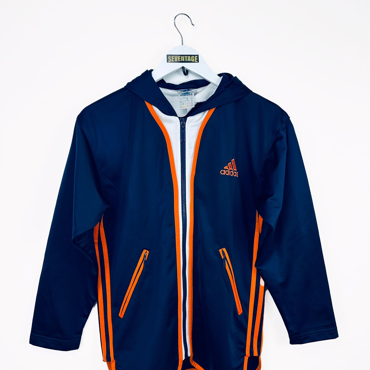 Felpa Adidas blu arancio 90s - M