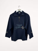 Felpa blu ricami 90s - M