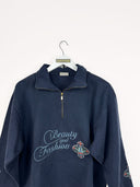 Felpa blu ricami 90s - M