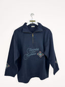 Felpa blu ricami 90s - M