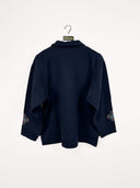Felpa blu ricami 90s - M
