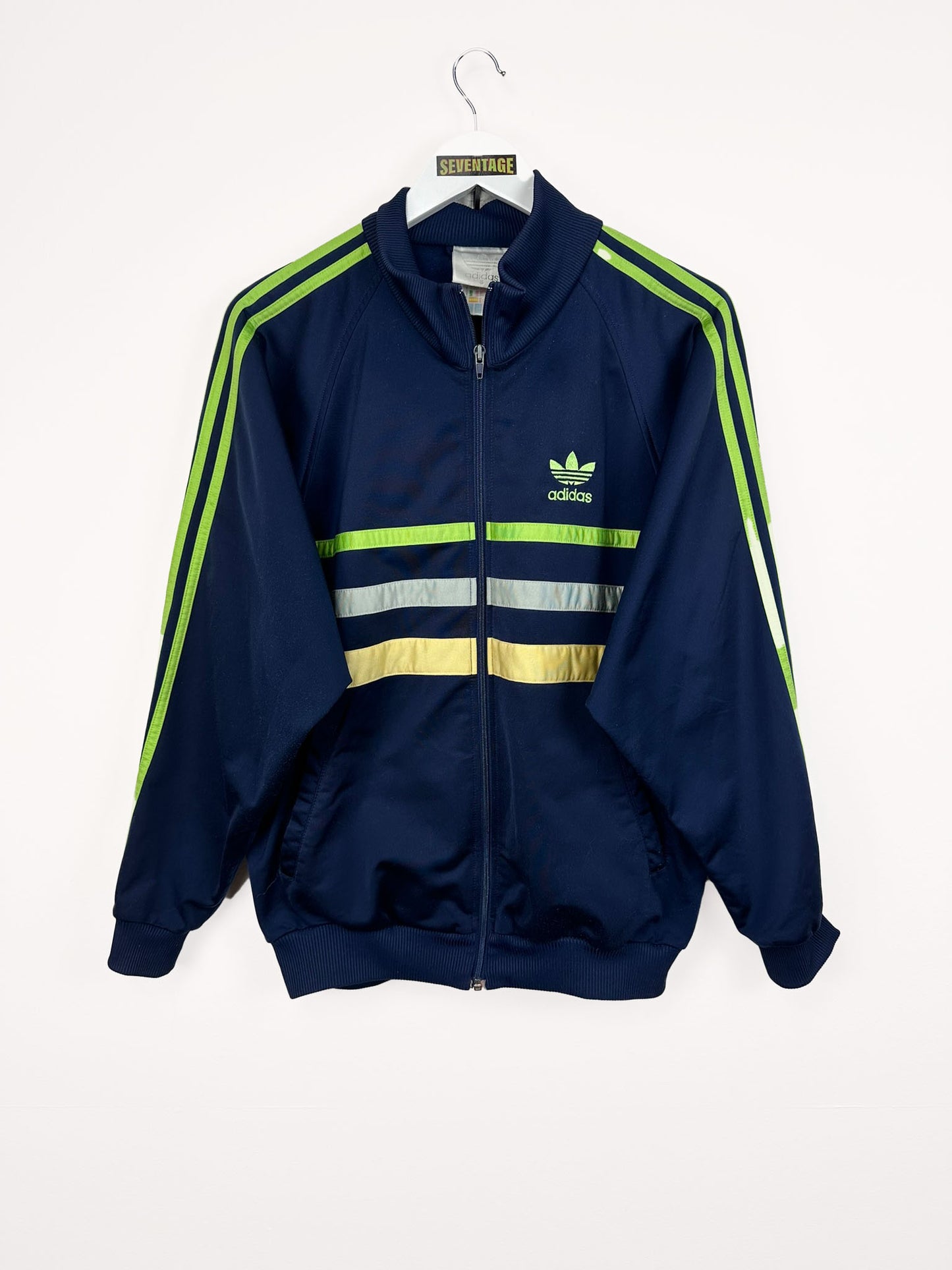 Felpa Adidas blu gialla 90s - S