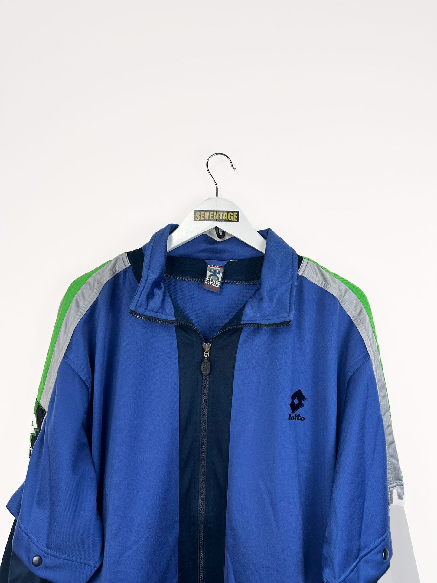 Felpa Lotto blu verde 90s - XL