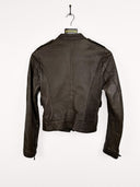 Giacca marrone in pelle donna - XS