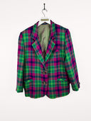 Blazer viola scozzese in lana - M