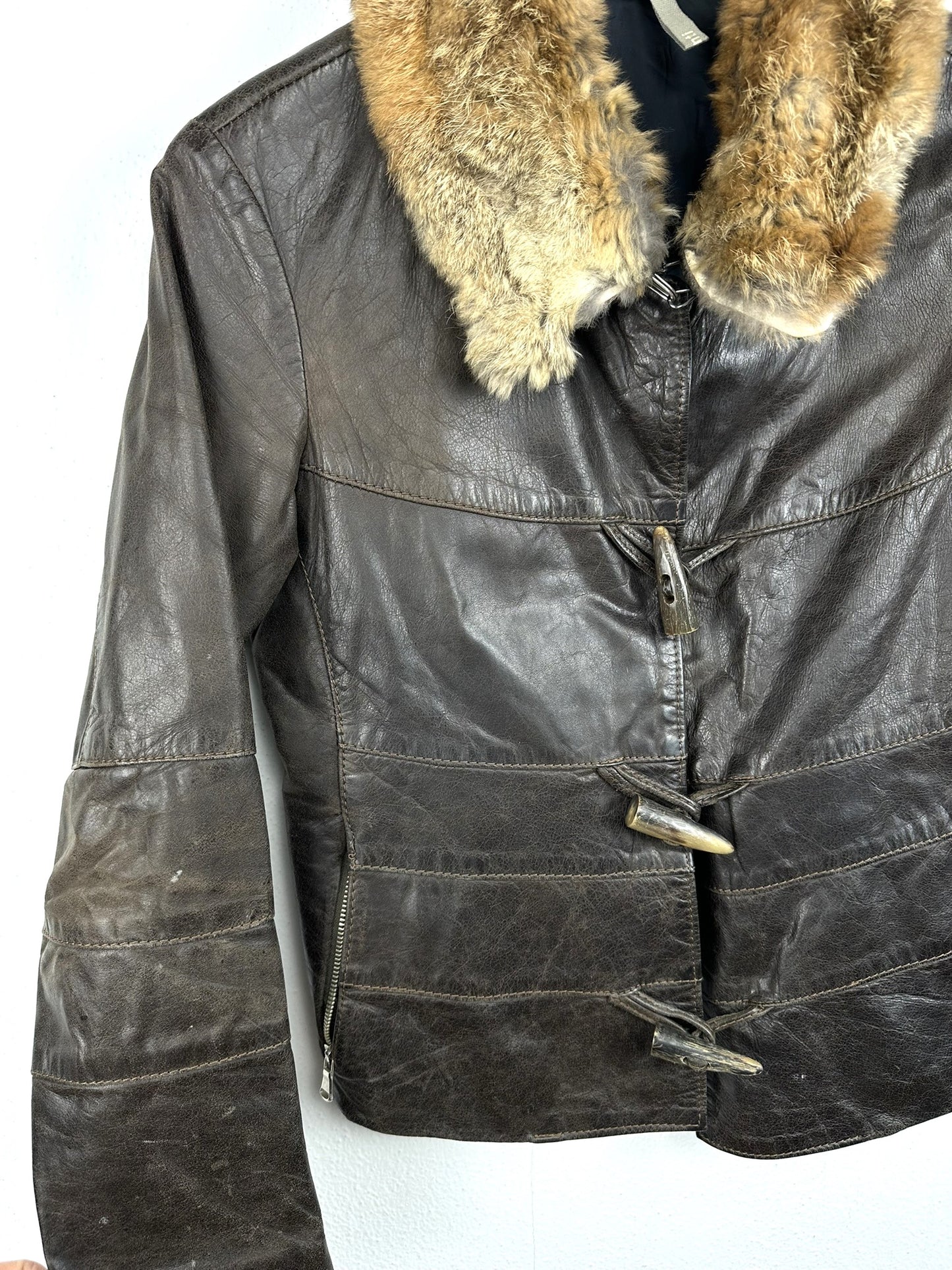 Giacca in pelle marrone 90s (18) - M