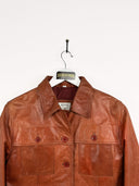 Giacca in pelle rossa cropped  (20) - M