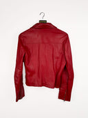Giacca in vera pelle rossa donna - S