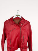 Giacca in vera pelle rossa donna - S