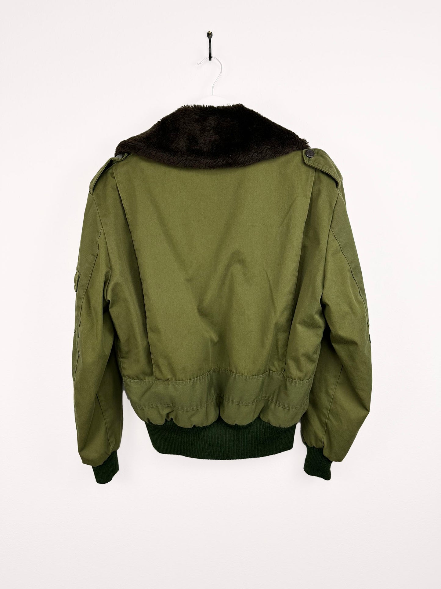 Bomber verde con pelo donna - M