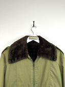 Bomber verde con pelo donna - M