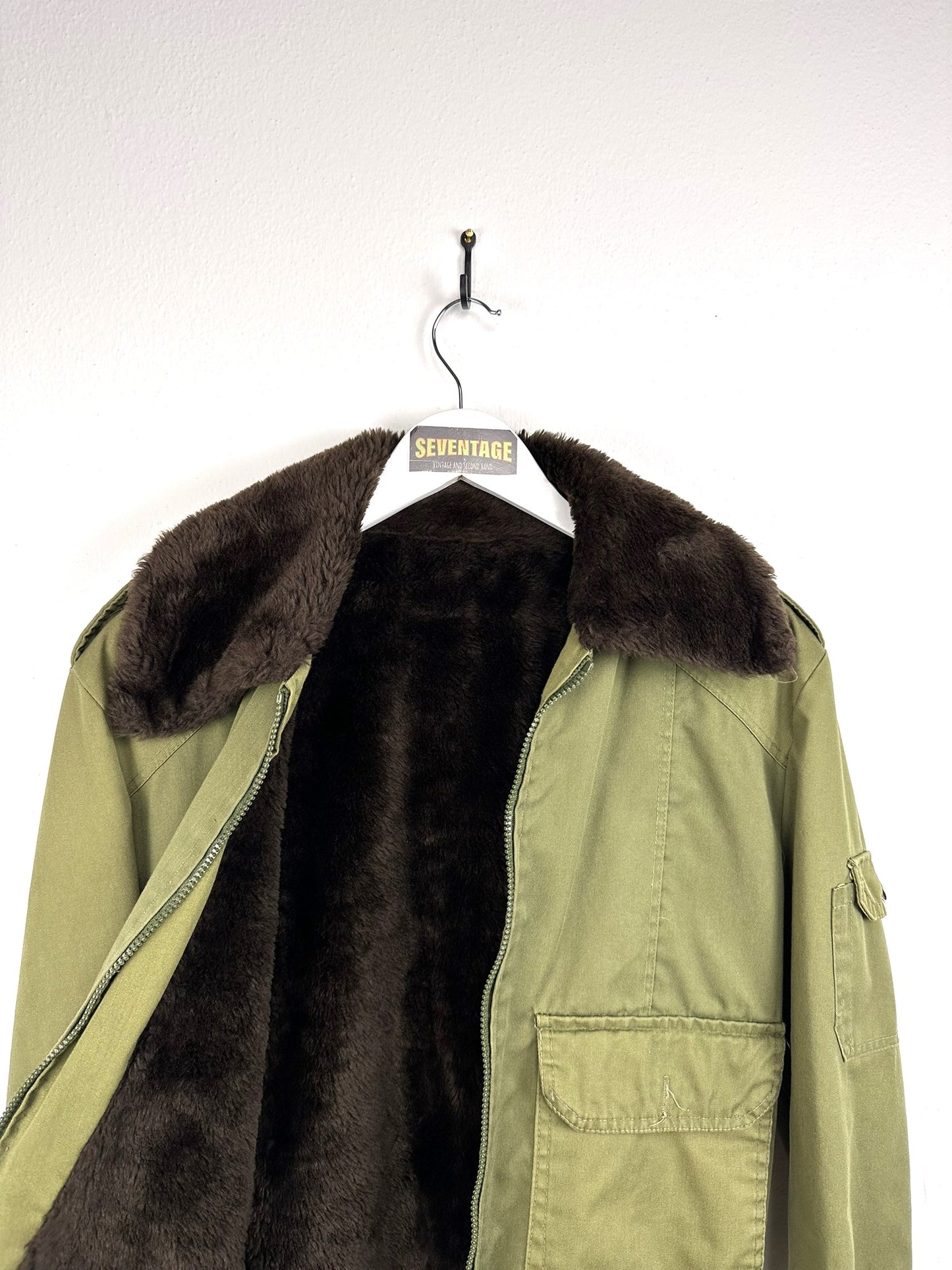 Bomber verde con pelo donna - M