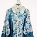 Giacca vintage bianca blu 90s - XL