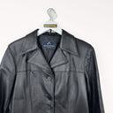 Giacca in pelle nera donna - M
