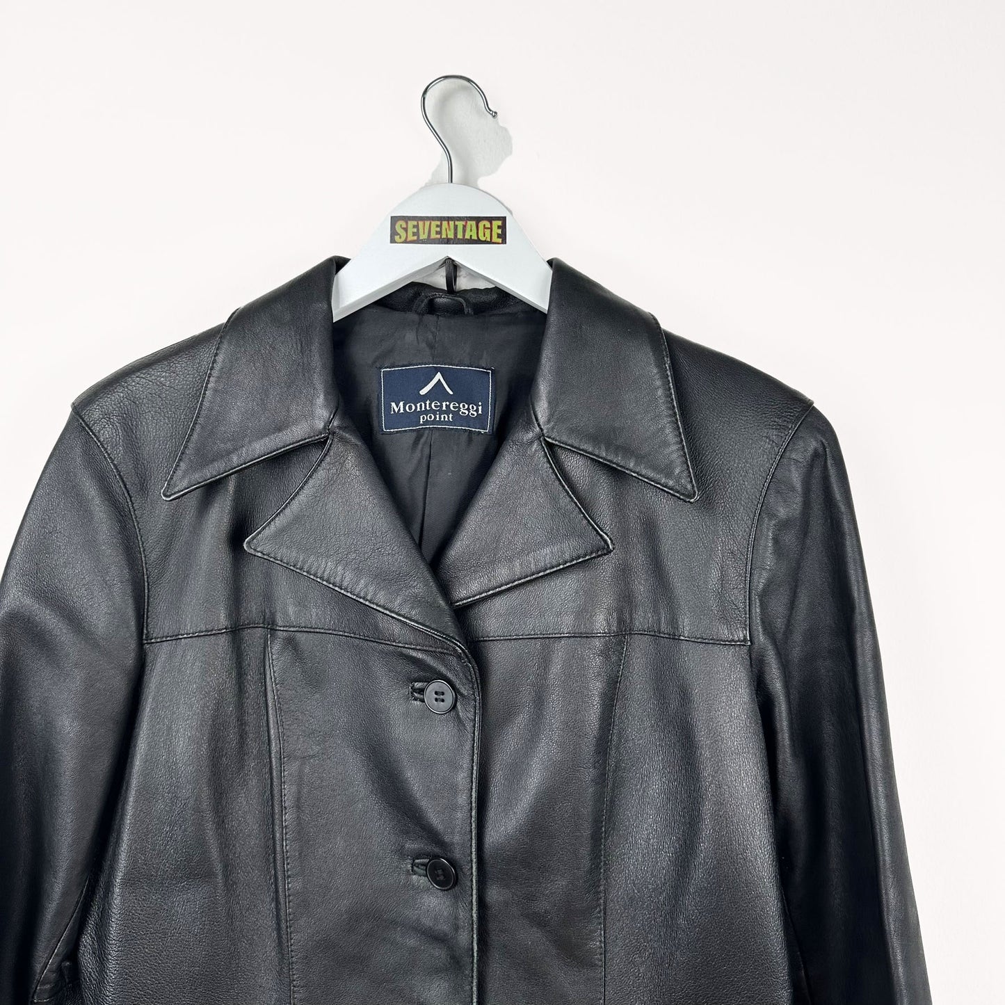Giacca in pelle nera donna - M