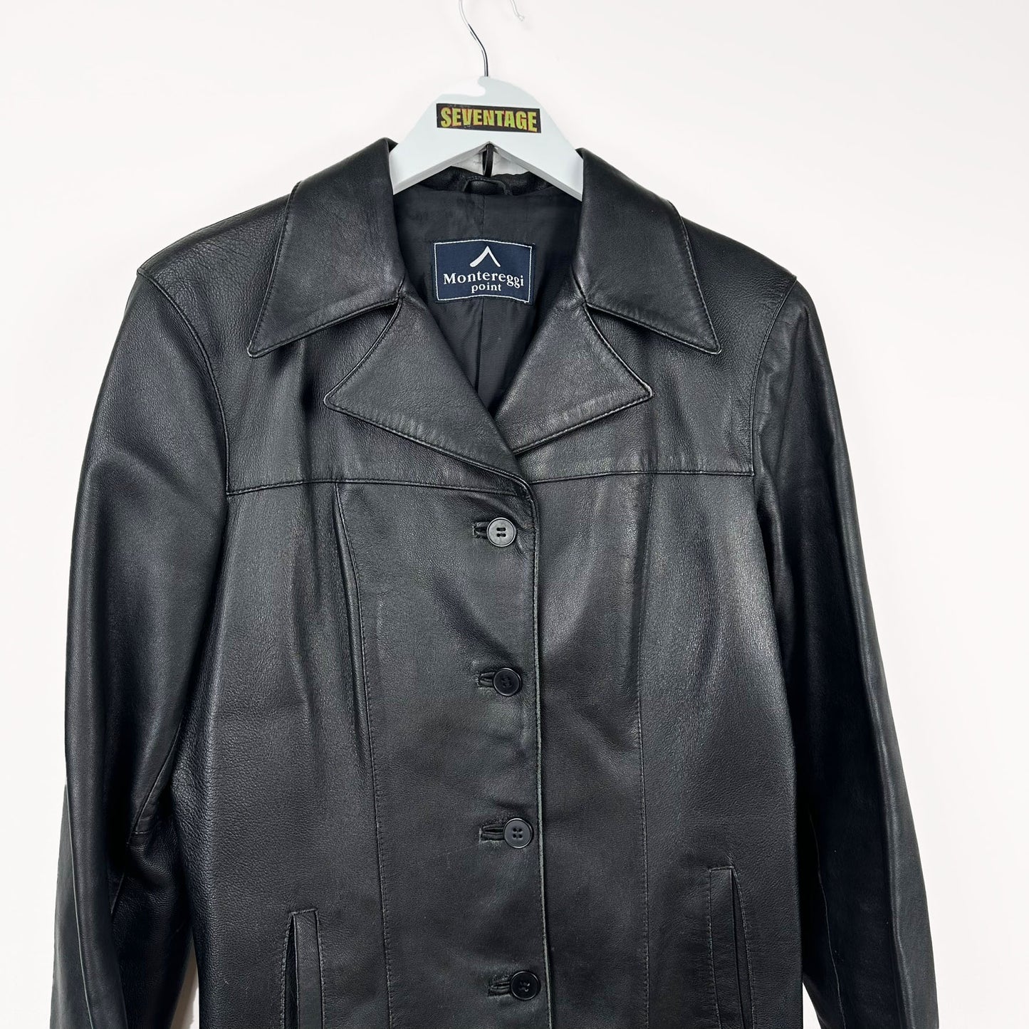 Giacca in pelle nera donna - M